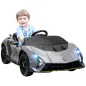 Coche Eléctrico para Niños Lamborghini Autentica con Batería 12V Mando a Distancia Faros Bocina Arranque Suave y Música MP3 Gris