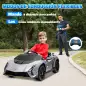 Coche Eléctrico para Niños Lamborghini Autentica con Batería 12V Mando a Distancia Faros Bocina Arranque Suave y Música MP3 Gris