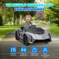 Coche Eléctrico para Niños Lamborghini Autentica con Batería 12V Mando a Distancia Faros Bocina Arranque Suave y Música MP3 Gris