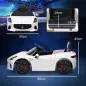 Coche Eléctrico Infantil Maserati Gran Turismo Folgore con Batería 12V Mando a Distancia Faros Bocina Música MP3 Blanco