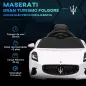 Coche Eléctrico Infantil Maserati Gran Turismo Folgore con Batería 12V Mando a Distancia Faros Bocina Música MP3 Blanco