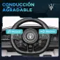Coche Eléctrico Infantil Maserati Gran Turismo Folgore con Batería 12V Mando a Distancia Faros Bocina Música MP3 Blanco