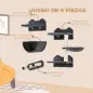 Juego de Escalada para Gatos de Pared Estantes para Gatos 4 Piezas Hamaca Nido Plataformas para Saltar Gris Oscuro