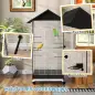 Jaula para Pájaros con Ruedas Pajarera Metálica con Bandeja Extraíble Puertas 79x65x155 cm Negro