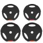 Juego de Discos Pesas de 4 Piezas 2x5 kg 2x2,5 kg con Orificios de 2,5 cm para Entrenamiento Fitness en Hogar Negro