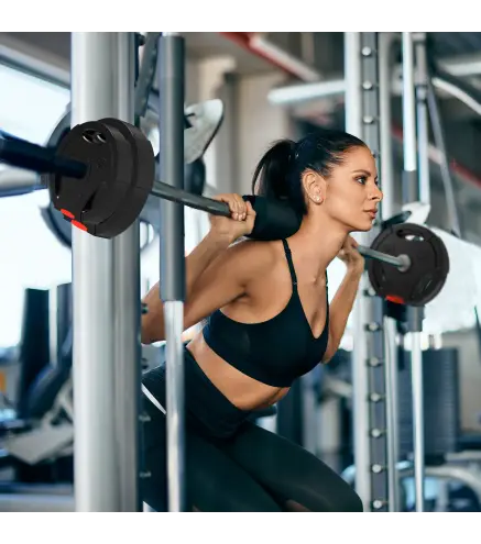 Juego de Discos Pesas de 4 Piezas 2x5 kg 2x2,5 kg con Orificios de 2,5 cm para Entrenamiento Fitness en Hogar Negro