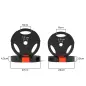 Juego de Discos Pesas de 4 Piezas 2x5 kg 2x2,5 kg con Orificios de 2,5 cm para Entrenamiento Fitness en Hogar Negro