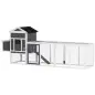 Gallinero de Madera Grande para 3-6 Gallinas con Techo Asfáltico Nido y Bandeja Extraíble 297,5x68x118 cm Blanco y Gris Gallinero de Madera Grande para 3-6 Gallinas con Techo Asfáltico Nido y Bandeja Extraíble 297,5x68x118 cm Blanco y Gris