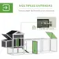 Gallinero de Madera Grande para 3-6 Gallinas con Techo Asfáltico Nido y Bandeja Extraíble 297,5x68x118 cm Blanco y Gris Gallinero de Madera Grande para 3-6 Gallinas con Techo Asfáltico Nido y Bandeja Extraíble 297,5x68x118 cm Blanco y Gris