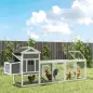Gallinero de Madera Grande para 3-6 Gallinas con Techo Asfáltico Nido y Bandeja Extraíble 297,5x68x118 cm Blanco y Gris Gallinero de Madera Grande para 3-6 Gallinas con Techo Asfáltico Nido y Bandeja Extraíble 297,5x68x118 cm Blanco y Gris