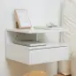 Juego de 2 Mesitas de Noche Colgantes con 1 Cajón y Estante Abierto para Dormitorio 35x32x22,5 cm Blanco