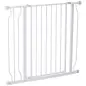 Puerta para Perros con Ancho Ajustable 75-95 cm Barrera de Seguridad para Perros con Extensión y Doble Bloqueo Blanco