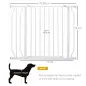 Puerta para Perros con Ancho Ajustable 75-95 cm Barrera de Seguridad para Perros con Extensión y Doble Bloqueo Blanco