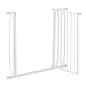 Puerta para Perros con Ancho Ajustable 75-95 cm Barrera de Seguridad para Perros con Extensión y Doble Bloqueo Blanco