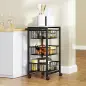 Carrito Verdulero para Cocina con 3 Cestas Deslizables y Marco de Acero 49,5x31x69 cm Gris Claro Carrito Verdulero para Cocina con 3 Cestas Deslizables y Marco de Acero 49,5x31x69 cm Gris Claro