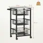 Carrito Verdulero para Cocina con 3 Cestas Deslizables y Marco de Acero 49,5x31x69 cm Gris Claro Carrito Verdulero para Cocina con 3 Cestas Deslizables y Marco de Acero 49,5x31x69 cm Gris Claro