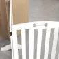 Barrera de Seguridad para Perros Valla para Perros Plegable 207,5 cm con Pies Extraíbles para Escalera Pasillo Blanco