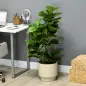 Conjunto de 2 Plantas Artificiales Decorativas 110x15 cm Árboles Artificiales de Ficus con 90 Hojas y Macetas Verde
