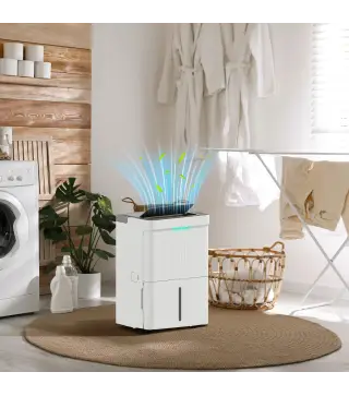 Deshumidificador 35L/día Depósito de Agua 5,5L Pantalla LED Temporizador 24 H Bloqueo Infantil hasta 40-100㎡ Blanco