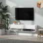 Mueble de TV para Salón de Pared con 2 Compartimentos y 2 Armarios con Puertas Abatibles para Televisión de 60 Pulgadas
