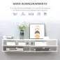 Mueble de TV para Salón de Pared con 2 Compartimentos y 2 Armarios con Puertas Abatibles para Televisión de 60 Pulgadas