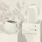 Juego de Hervidor de Agua Eléctrico 2200W 1,7L y Tostador Pan Ranura Ancha para 2 Rebanadas 3 Funciones Crema