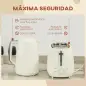 Juego de Hervidor de Agua Eléctrico 2200W 1,7L y Tostador Pan Ranura Ancha para 2 Rebanadas 3 Funciones Crema