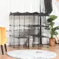 Recinto Modular para Animales Pequeños con Múltiples Niveles Puertas Amplias Rampas y Paneles de Resina PP 105x70x116 cm