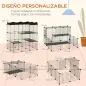 Recinto Modular para Animales Pequeños con Múltiples Niveles Puertas Amplias Rampas y Paneles de Resina PP 105x70x116 cm