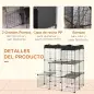 Recinto Modular para Animales Pequeños con Múltiples Niveles Puertas Amplias Rampas y Paneles de Resina PP 105x70x116 cm