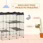 Recinto Modular para Animales Pequeños con Múltiples Niveles Puertas Amplias Rampas y Paneles de Resina PP 105x70x116 cm