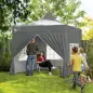 Carpa Plegable Pop-up 3x3 m con 4 Paredes Laterales Anti-UV Altura Ajustable y Bolsa de Transporte Gris
