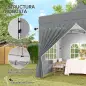 Carpa Plegable Pop-up 3x3 m con 4 Paredes Laterales Anti-UV Altura Ajustable y Bolsa de Transporte Gris