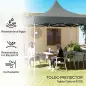 Carpa Plegable Pop-up 3x3 m con 4 Paredes Laterales Anti-UV Altura Ajustable y Bolsa de Transporte Gris
