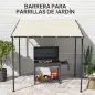 Pérgola de Pared 2,4x2,4 m con Techo Inclinado Protección UV 30+ Impermeable Marco de Metal para Patio Terraza Crema