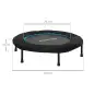 Trampolín de Fitness Ø102 cm Cama Elástica Plegable con Marco de Acero Antideslizantes Carga 100 kg Azul