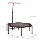 Trampolín de Fitness 114x114x132 cm con Mango Ajustable de 3 Niveles y Marco de Acero Rojo