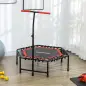 Trampolín de Fitness 114x114x132 cm con Mango Ajustable de 3 Niveles y Marco de Acero Rojo