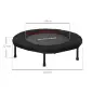 Trampolín de Fitness Ø102 cm Cama Elástica Plegable con Marco de Acero Antideslizantes Carga 100 kg Rojo