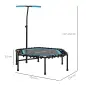 Trampolín de Fitness 114x114x132 cm con Mango Ajustable de 3 Niveles y Marco de Acero Azul