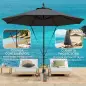 Parasol de Jardín Excéntrico Sombrilla con Funda para Sombrilla Protección UV 50+ y Base Cruzada Ø290x243 cm Gris Oscuro