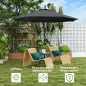 Parasol de Jardín Excéntrico Sombrilla con Funda para Sombrilla Protección UV 50+ y Base Cruzada Ø290x243 cm Gris Oscuro