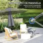 Parasol de Jardín Excéntrico Sombrilla con Funda para Sombrilla Protección UV 50+ y Base Cruzada Ø290x243 cm Gris Oscuro