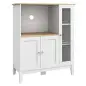 Mueble Auxiliar de Cocina Moderno con Estantes 3 Puertas y Sistema Anti-vuelco 80x35x97 cm Blanco