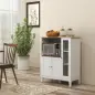 Mueble Auxiliar de Cocina Moderno con Estantes 3 Puertas y Sistema Anti-vuelco 80x35x97 cm Blanco