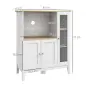 Mueble Auxiliar de Cocina Moderno con Estantes 3 Puertas y Sistema Anti-vuelco 80x35x97 cm Blanco