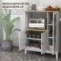 Mueble Auxiliar de Cocina Moderno con Estantes 3 Puertas y Sistema Anti-vuelco 80x35x97 cm Blanco