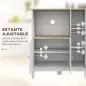 Mueble Auxiliar de Cocina Moderno con Estantes 3 Puertas y Sistema Anti-vuelco 80x35x97 cm Blanco