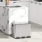 Papelera Cocina de Acero Inoxidable con 3 Compartimentos 3x10L con Pedales Tapas de Cierre Suave y Cubo Extraíble Plata