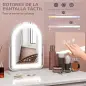 Espejo de Maquillaje con Luz LED Iluminación Ajustable Rotación Regulable de 360° y Control Táctil 33x12x44,5 cm Blanco